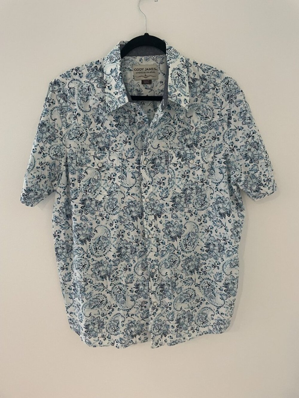 Cody James Western Cowboy S/S shirt pearl snap buttons, Floral